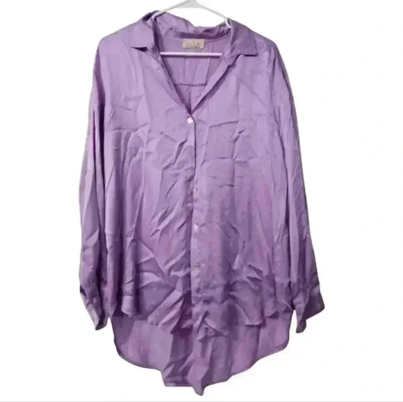 Sofia purple button down long sleeve blouse! - Picture 1 of 5